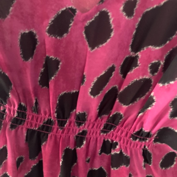 INC International Concepts BOHO KIMONO STYLE SILKY FLOWY TUNIC MAGENTA OP 12 - Picture 3 of 6